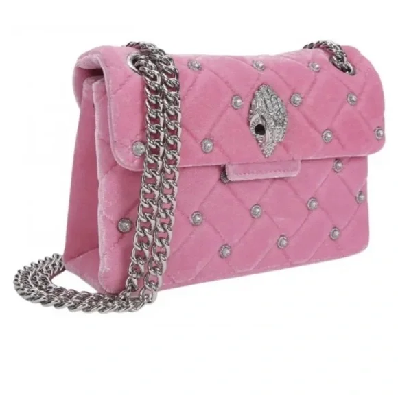 KURT GEIGER LONDON Mini
Kensington Pink Quilted Velvet
Crossbody With Gemstones - Picture 7 of 11